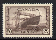 Canada 1942-48 KG6 War Effort 20c (Launching of Corvette) unmounted mint SG 386