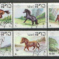 Laos 1983 Horses set of 6 fine cto used, SG 623-28*