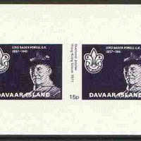 Davaar Island 1971 Hong Kong Scouts Diamond Jubilee imperf m/sheet (5p & 15p dark blue) unmounted mint