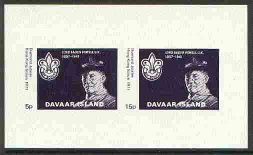 Davaar Island 1971 Hong Kong Scouts Diamond Jubilee imperf m/sheet (5p & 15p dark blue) unmounted mint