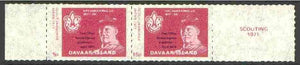 Davaar Island 1973 Scouts Stamp Exhibition opt on Japan Scout Jamboree perf set of 2 (5p & 15p claret) unmounted mint