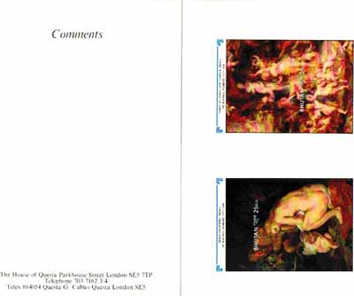 Bhutan 1991 Death Anniversary of Peter Paul Rubens - two imperf m/sheets (Venus Shivering & Feast of Venus) mounted in Folder entitled 'Your Proofs from the House of Questa', exceptionally rare ex Government archives