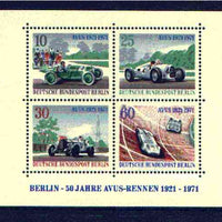 Germany - West Berlin 1971 Anvus Motor Racing Track m/sheet unmounted mint, SG MS B395