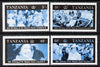 Tanzania 1987 Queen's 60th Birthday set of 4 perforated proofs in blue & black only (as SG 517-20) unmounted mint