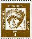 Germany - West 1961 St Elisabeth of Thuringia 7pf (13th Cent Christian) on ordinary paper (from famous Germans def set) unmounted mint SG 1262A*