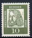 Germany - West 1961 Albrecht Durer 10pf (artist) on fluorescent paper (from famous Germans def set) unmounted mint SG 1264B