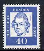 Germany - West 1961 Gotthold Lessing 40pf (Writer) on ordinary paper (from famous Germans def set) unmounted mint SG 1269A*