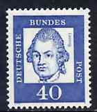 Germany - West 1961 Gotthold Lessing 40pf (Writer) on fluorescent paper (from famous Germans def set) unmounted mint SG 1269B