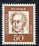 Germany - West 1961 Goethe 50pf (Writer) on fluorescent paper (from famous Germans def set) unmounted mint SG 1270B