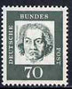 Germany - West 1961 Ludwig van Beethoven 70pf deep grey-green (Composer) on fluorescent paper (from famous Germans def set) unmounted mint SG 1272aB