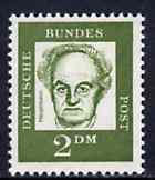 Germany - West 1961 Gerhart Hauptmann 2Dm (Writer) on fluorescent paper (from famous Germans def set) unmounted mint SG 1276B