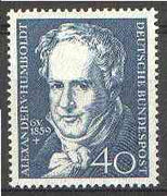 Germany - West 1959 Death Centenary of Alexander von Humboldt (naturalist) unmounted mint SG 1226