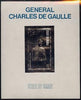 Oman 1979 Charles de Gaulle 5R value imperf embossed in silver on thin card