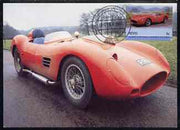 Nevis 1985 Ferrari Testa Rossa 5c (Leaders of the World) on appropriate illustrated postcard with first day cancel