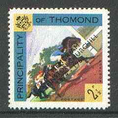 Thomond 1965 Horse Racing 2.5d (Diamond-shaped) with 'Sir Winston Churchill - In Memorium' overprint in black unmounted mint*