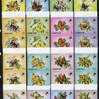 Lesotho 1984 Butterflies complete set of 16 values (incl scarce 15s) each in unmounted mint imperf matched marginal pairs