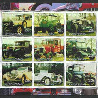 Kyrgyzstan 2000 Vintage Cars & Trucks perf sheetlet containing set of 9 values unmounted mint