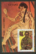 Guyana 1990 Joan Miro perf m/sheet (Nude) cto used