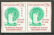 Davaar Island 1971 Imperf 5p & 15p red & green se-tenant pair (Salute to the UN - Racial Discrimination) produced for use during Great Britain Postal strike unmounted mint