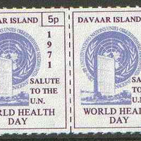 Davaar Island 1971 Rouletted 5p & 15p blue & purple se-tenant pair (Salute to the UN - World Health Day) produced for use during Great Britain Postal strike unmounted mint