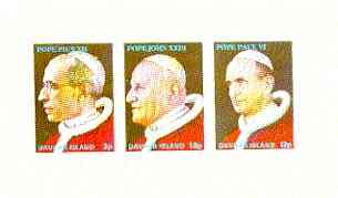 Davaar Island 1973 Popes (Pius XII, John XXIII & Paul VI) imperf m/sheet unmounted mint