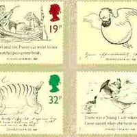 Great Britain 1988 Death Centenary of Edward Lear (Artist & Author) set of 4 PHQ cards unused and pristine