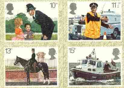 Great Britain 1979 Metropolitan Police 150th Anniversary set of 4 PHQ cards unused and pristine