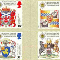 Great Britain 1987 Revival of the Order of the Thistle set of 4 PHQ cards unused and pristine