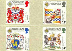 Great Britain 1987 Revival of the Order of the Thistle set of 4 PHQ cards unused and pristine