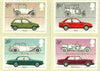 Great Britain 1982 British Motor Cars set of 4 PHQ cards unused and pristine