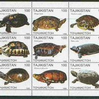 Tadjikistan 1999 Turtles perf sheetlet containing complete set of 9 values unmounted mint