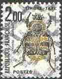 France 1982 Postage Due 2f Beetle with printed cross-hatching applied by the printers to denote 'rejection', rarely seen thus, as SG D2499*