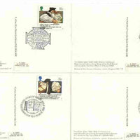 Great Britain 1988 Welsh Bible 400th Anniversary set of 4 PHQ cards with appropriate stamps each very fine used with first day cancels