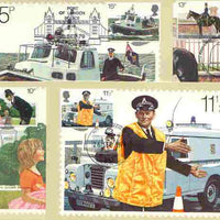 Great Britain 1979 Metropolitan Police 150th Anniversary set of 4 PHQ cards with appropriate stamps each very fine used with first day cancels