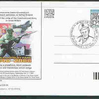 Slovakia 2000 4k postal stationery card for Anniversary of Czech Army in Great Britain with illustrated cancel portraying S/Ldr Otto Smik DFC