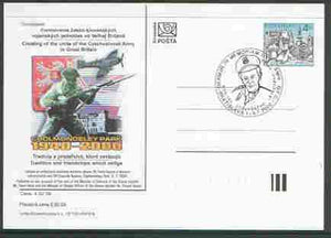 Slovakia 2000 4k postal stationery card for Anniversary of Czech Army in Great Britain with illustrated cancel portraying S/Ldr Otto Smik DFC