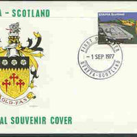 Staffa 1977 Taking Off from Aircraft Carrier 25p (from Lindbergh's Flight Anniversary set) on cover with first day cancel