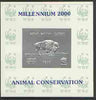 Batum 2000 WWF - Buffalo imperf sheetlet on shiney card with design embossed in silver opt'd 'Millennium 2000, Animal Conservation' in blue