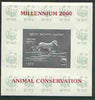 Batum 2000 WWF - Zebra imperf sheetlet on shiney card with design embossed in silver opt'd 'Millennium 2000, Animal Conservation' in red