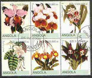 Angola 2000 Orchids #1 set of 6 very fine cto used