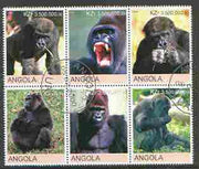 Angola 2000 Primates perf set of 6 very fine cto used