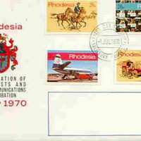 Rhodesia 1970 Inauguration of Posts & Telecommunications Corp set of 4 on illustrated cover with first day cancel, SG 453-56