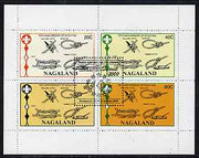 Nagaland 2000 Euro-Scout opt in black on 75th Anniversary of Scouting perf sheetlet of 4 values unmounted mint