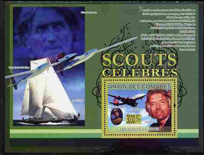 Comoro Islands 2009 Famous Scouts perf souvenir sheet unmounted mint, Michel BL 507