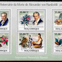 Mozambique 2009 150th Death Anniversary of Alexander von Humboldt perf sheetlet containing 6 values unmounted mint