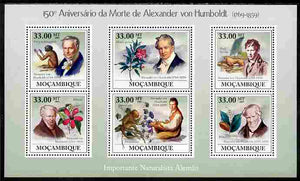 Mozambique 2009 150th Death Anniversary of Alexander von Humboldt perf sheetlet containing 6 values unmounted mint