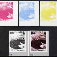 Kyrgyzstan 1999 Albert Einstein from 20th Century Culture (Famous People) the set of 5 imperf progressive proofs comprising the 4 individual colours plus all 4-colour composite unmounted mint