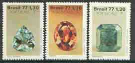 Brazil 1977 Portucale '77 Thematic Stamp Exhibition (Gem Stones) set of 3 unmounted mint, SG 1690-92