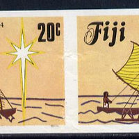 Fiji 1984 Outrigger Canoe (Christmas) 20c unmounted mint imperf horiz pair (SG 689)