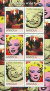 Angola 2000 Art Legacy of the Past perf sheetlet containing 6 values (Chess x 2, Marilyn x 2 & Jumbo x 2) unmounted mint